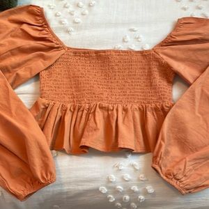 L.A Hearts by Pacsun Smocked Babydoll Long sleeve Blouse